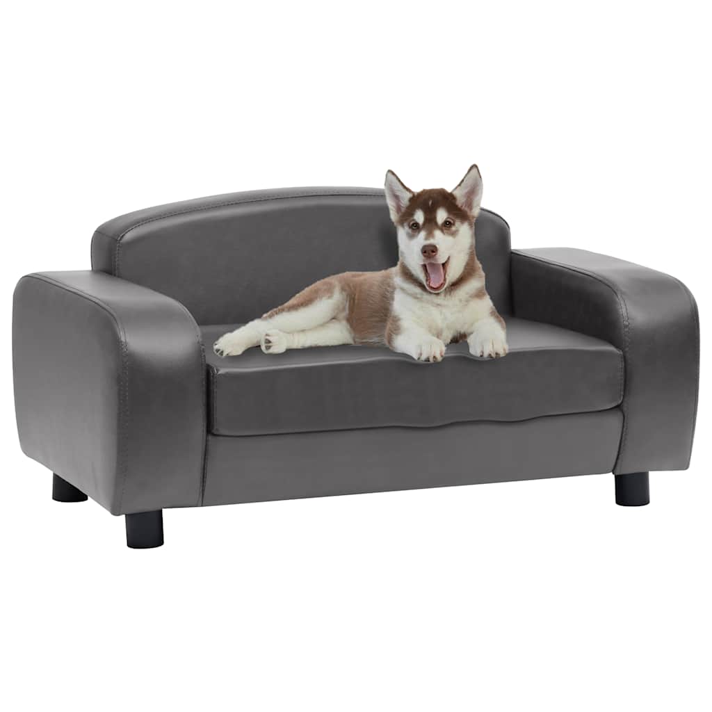 foto del prodotto divano per cani grigio 80x50x40 cm in similpelle cod mxl 46327