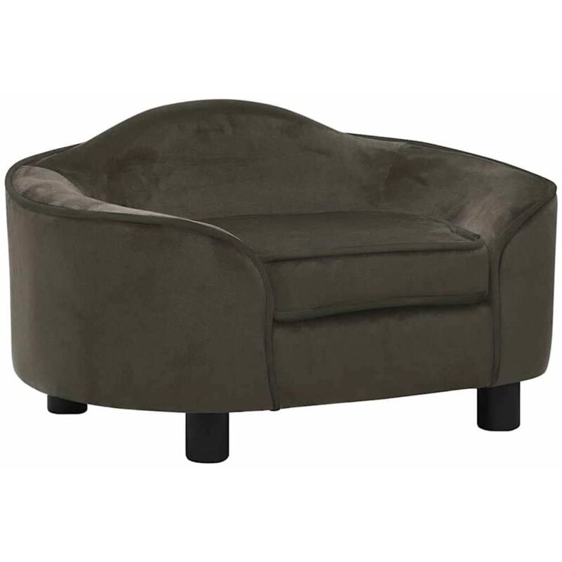 foto del prodotto divano per cani grigio scuro 67x47x36 cm in peluche vidaxl