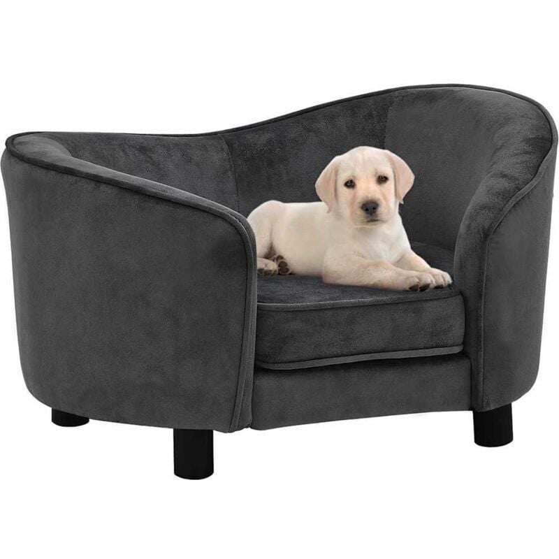 foto del prodotto divano per cani grigio scuro 69x49x40 cm in peluche vidaxl