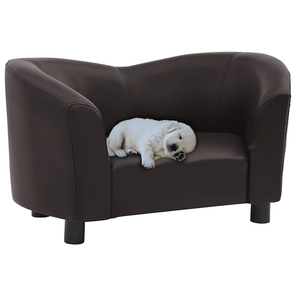 foto del prodotto divano per cani marrone 67x41x39 cm in similpelle cod mxl 53714