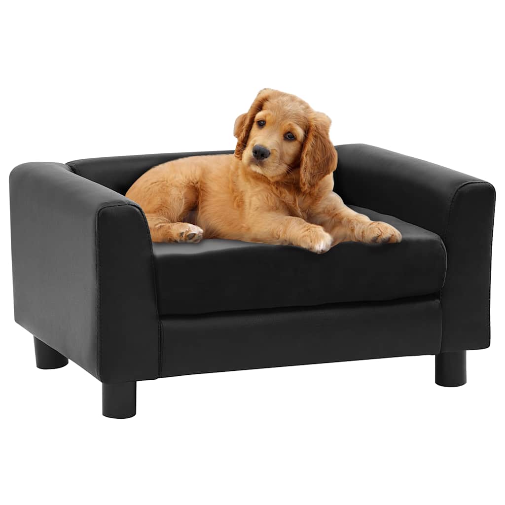 foto del prodotto divano per cani nero 60x43x30 cm in peluche e similpelle cod mxl 51564
