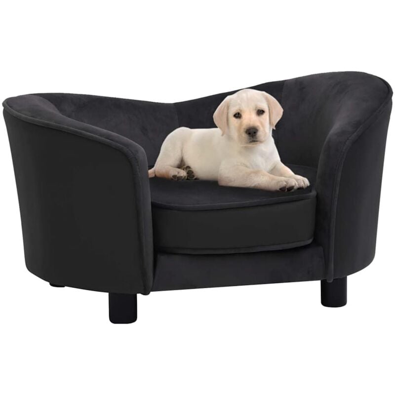 foto del prodotto divano per cani nero 69x49x40 cm in peluche e similpelle vidaxl 351066