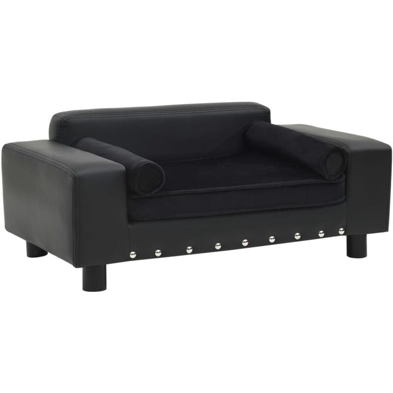 foto del prodotto divano per cani nero 81x43x31 cm in peluche e similpelle