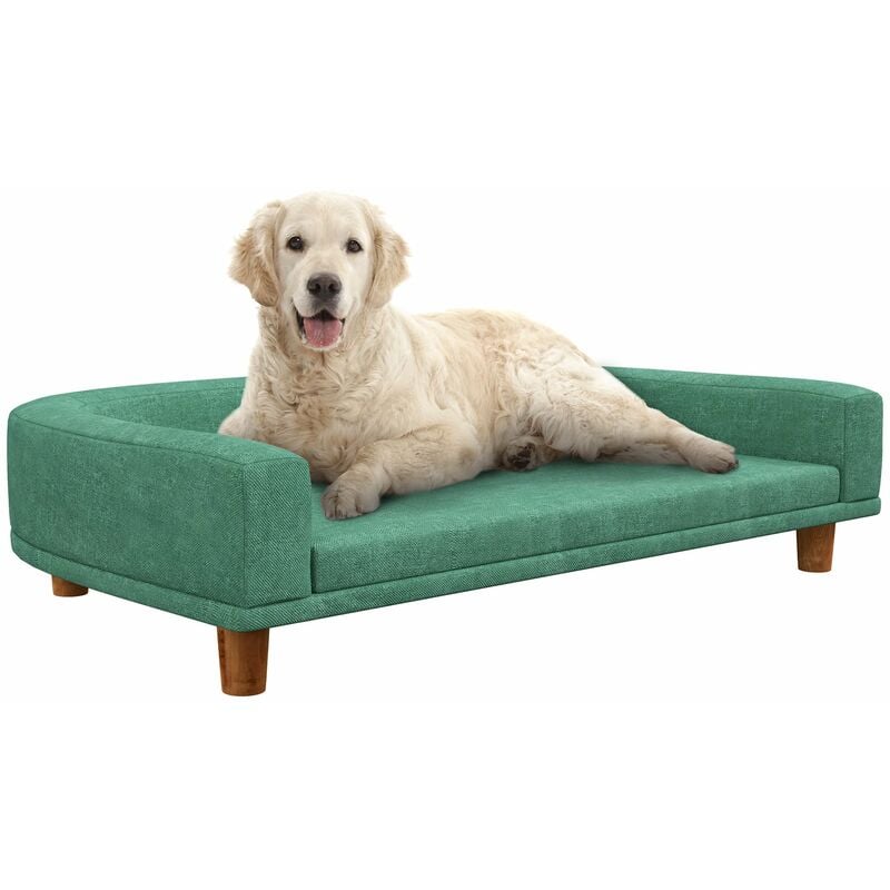 foto del prodotto divano per cani taglia grande 98x67x25 cm con cuscino sfoderabile verde chiaro