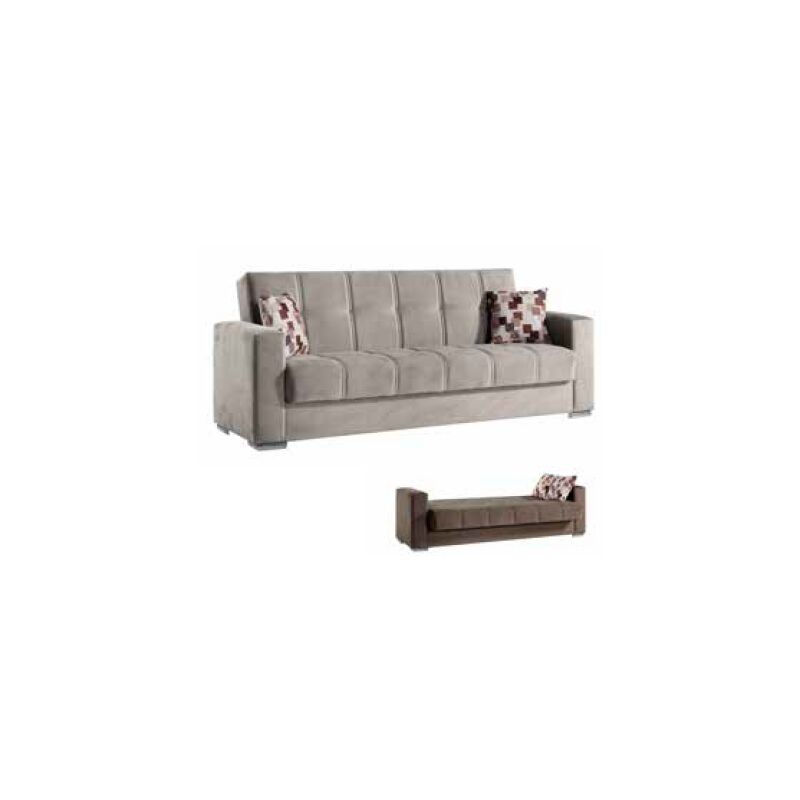 foto del prodotto divano posti 3 posti pronto letto 2 cuscini braccioli alba cm. 226x85x92