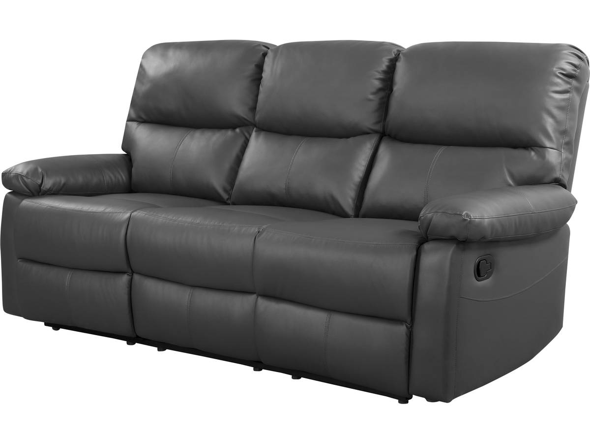 foto del prodotto divano reclinabile ""lincoln"" - 197 x 89 x 103 cm - 3 posti - grigio