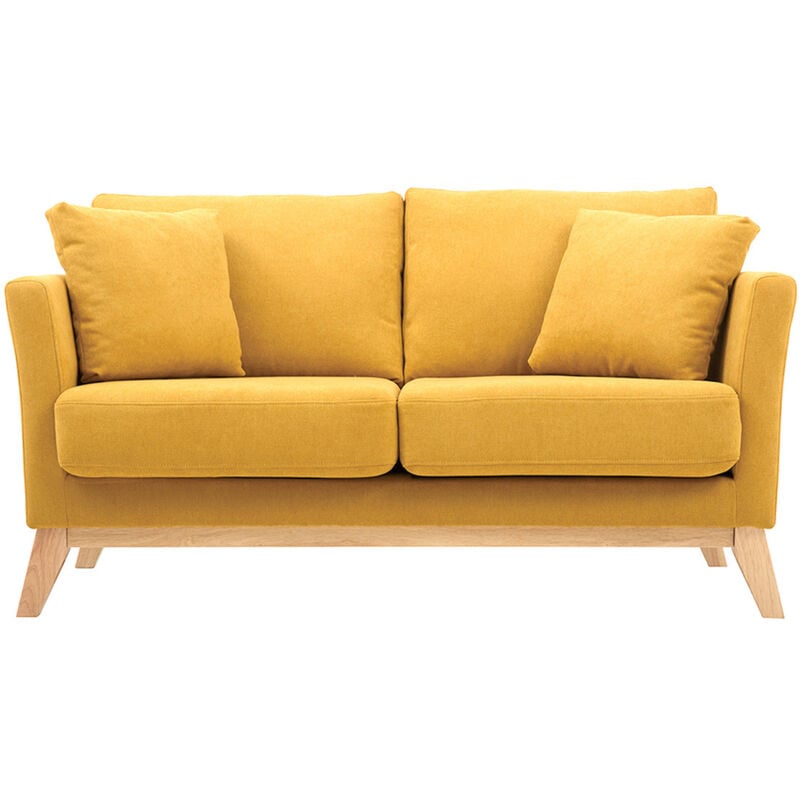 immagine 0 del prodotto divano scandinavo 2 posti sfoderabile effetto velluto giallo senape oslo