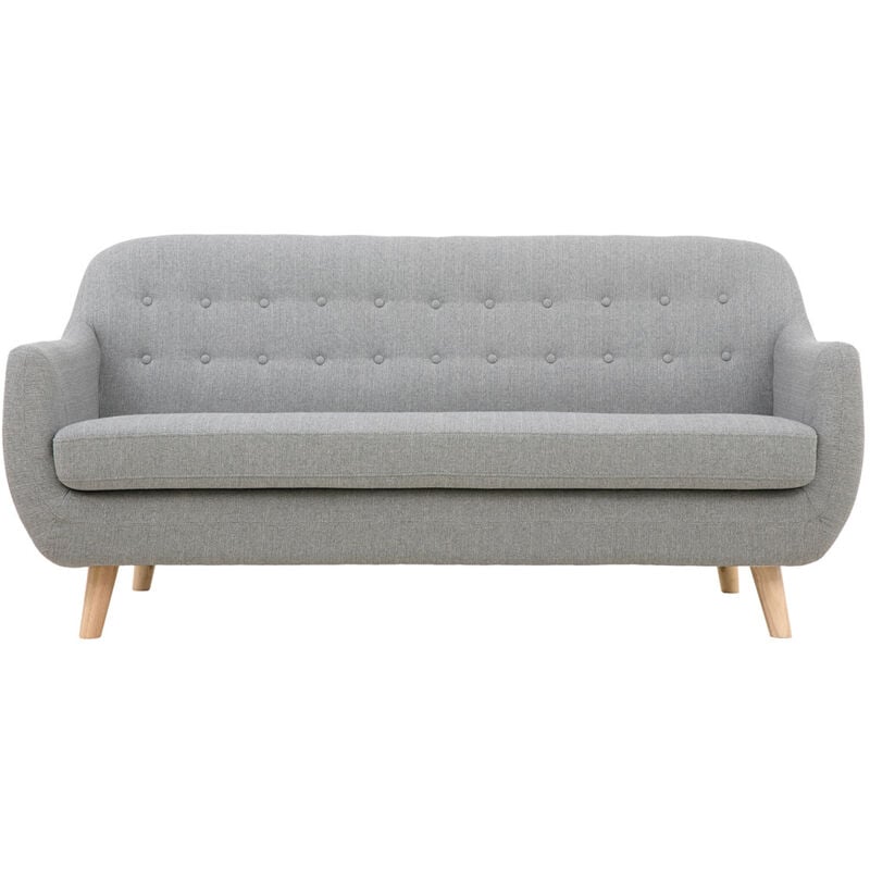 foto del prodotto divano scandinavo 3 posti sfoderabile grigio chiaro e legno ynok
