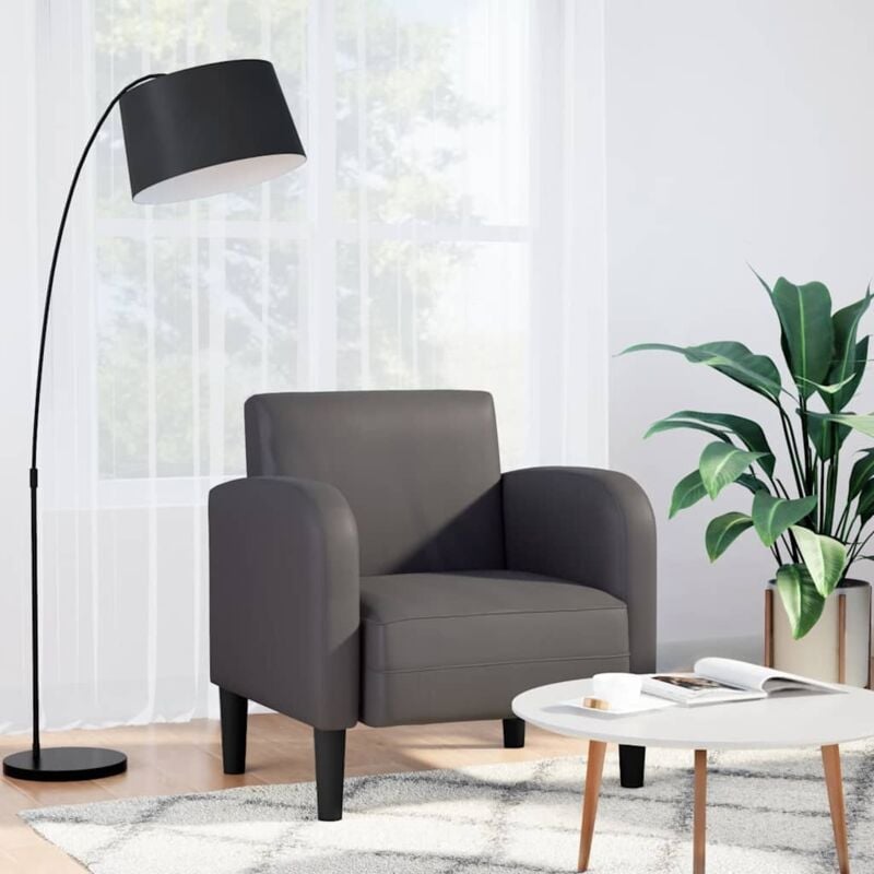 foto del prodotto divano sedia con braccioli grigio 54 cm in similpelle vidaxl