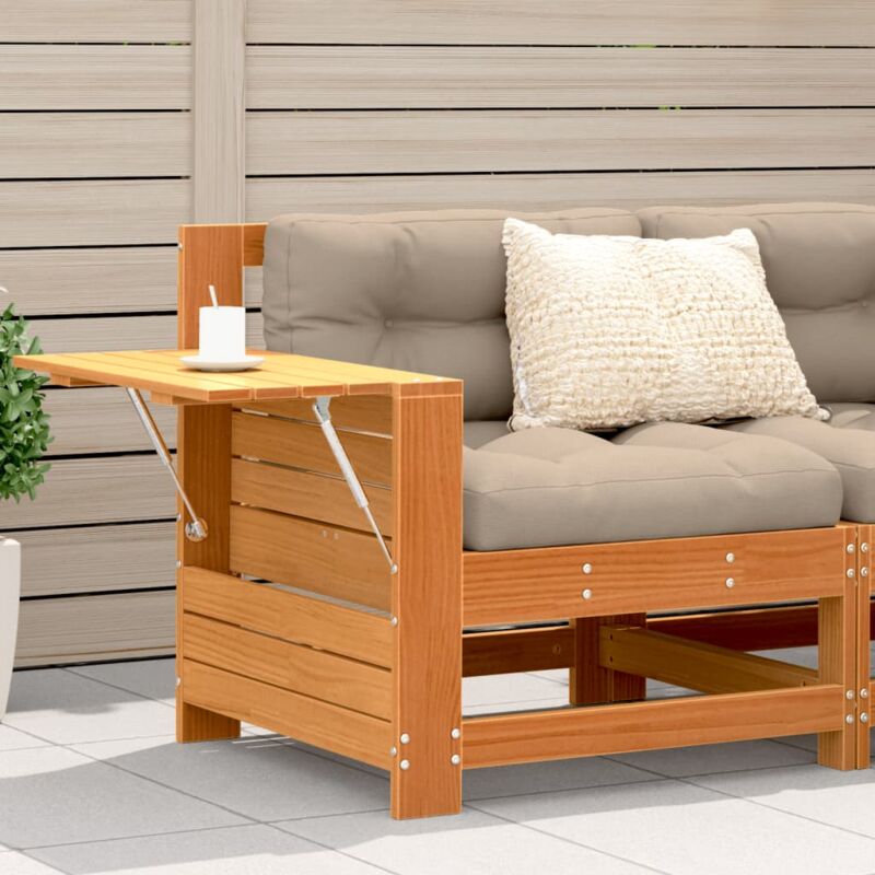 foto del prodotto divano senza braccioli giardino con tavolino marrone cera pino vidaxl 350430