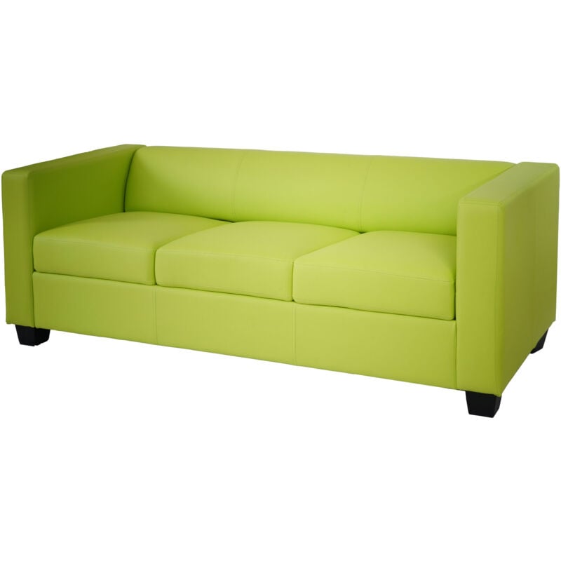 foto del prodotto divano sofa 3 posti lounge moderno elegante serie lille m65 75x191x70cm ecopelle verde