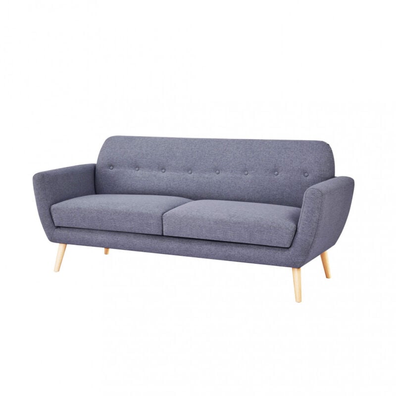 foto del prodotto divano tre posti scandinavo in tessuto cm 193x79x86 silente colore grigio scuro