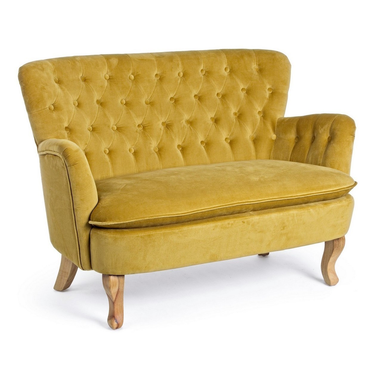 foto del prodotto divano vintage 2 posti orlins senape 114x69x79h cm