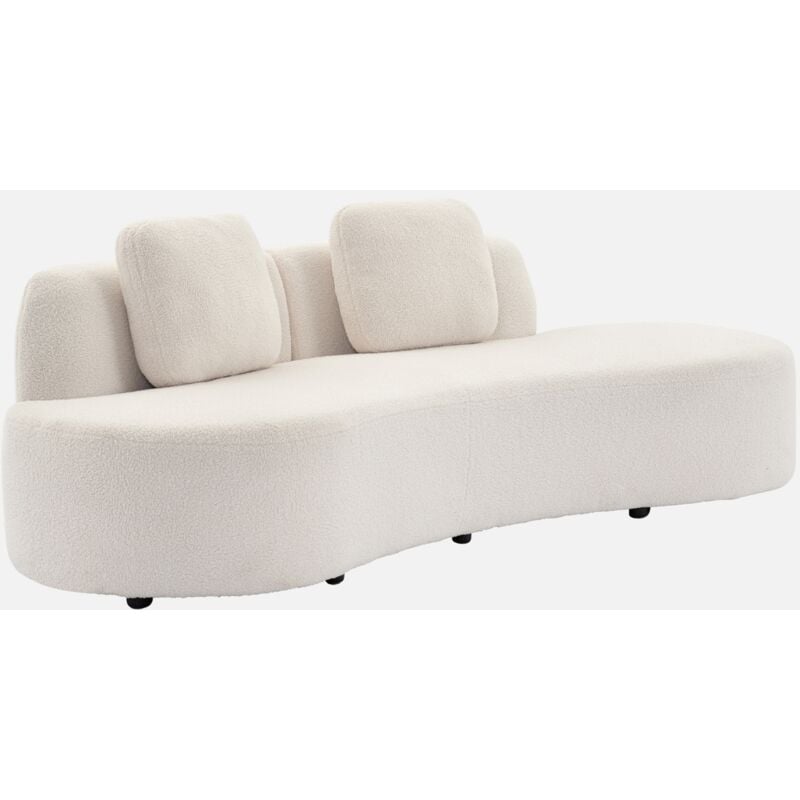 foto del prodotto divano virgola organico 3 posti boucl , bianco