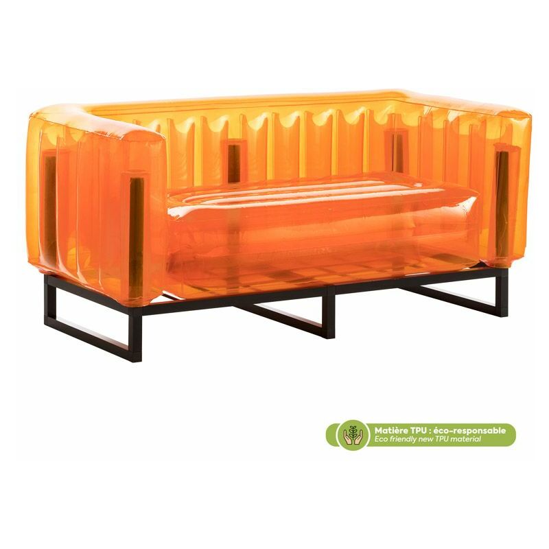 foto del prodotto divano yomi eko struttura in alluminio arancio cristallo
