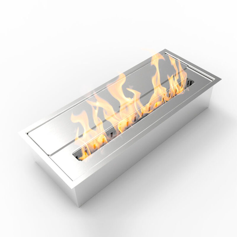 foto del prodotto divina fire bruciatore per camino a bioetanolo biocamino in acciaio inox 3,5 lt 45,7x18,7xh9,5 cm