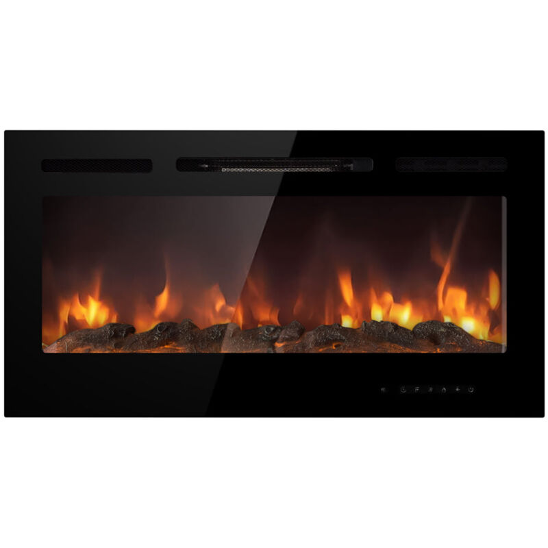 foto del prodotto divina fire camino elettrico caminetto da parete a incasso chicago100 l101,6 x p14 x h54,6
