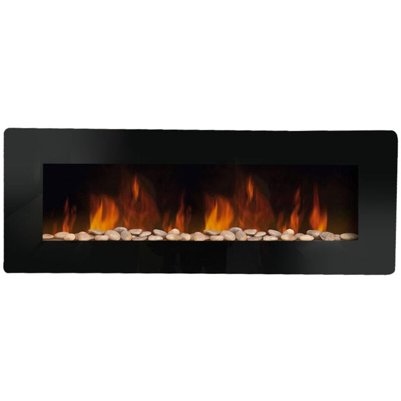 foto del prodotto divina fire camino elettrico caminetto da parete dallas l127 x p 11 x h50