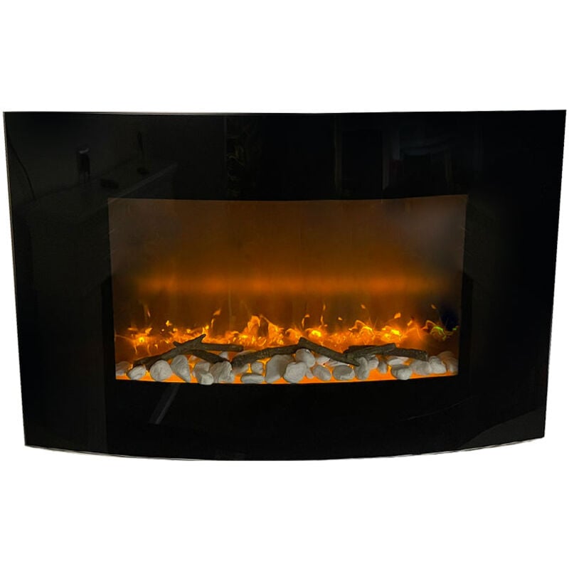 foto del prodotto divina fire camino elettrico caminetto da parete san diego l88,5 x p13,5 x h56