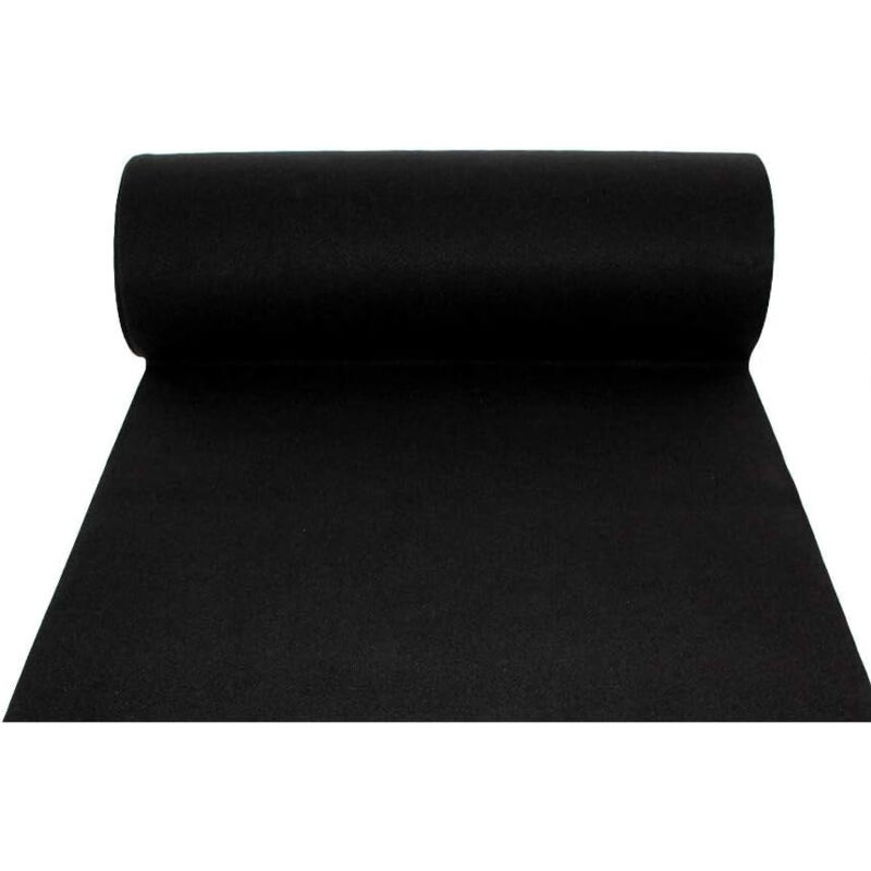 foto del prodotto divina home tappeto moquette guida passatoia per interno esterno nera h 1 x 30 mt