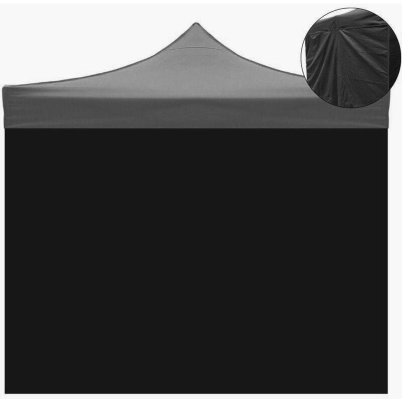 foto del prodotto divina home telo laterale 3x2mt nero impermeabile di ricambio per gazebo richiudibile