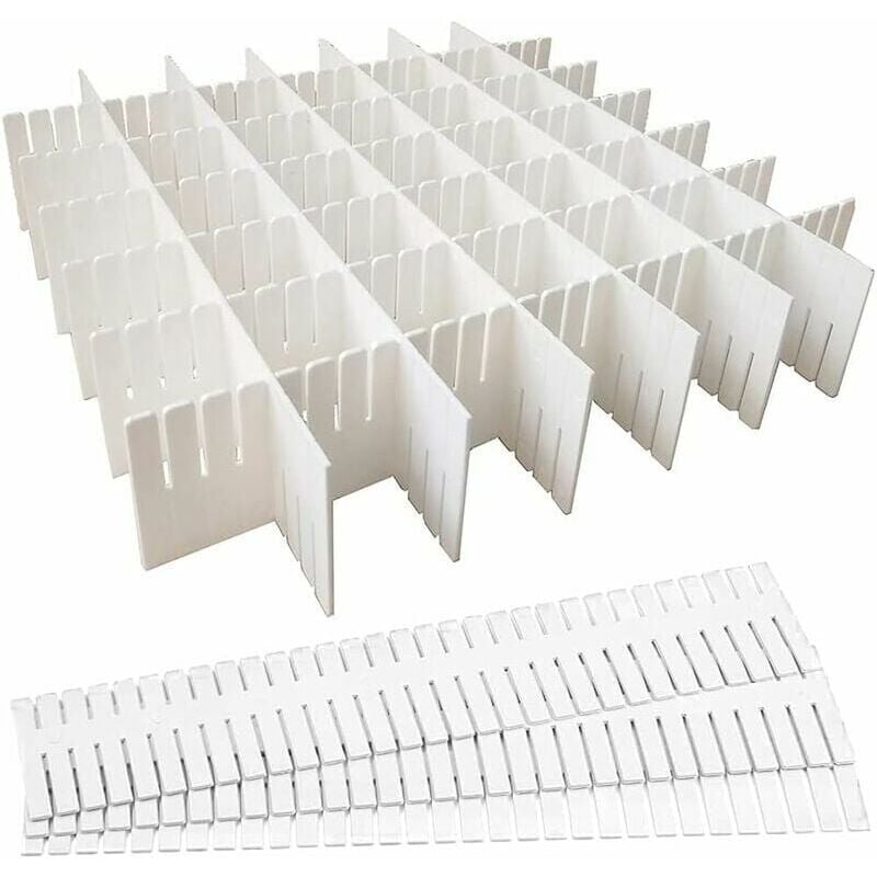 foto del prodotto divisori per cassetti regolabili per cassetti 8 pezzi divisori per cassetti regolabili per forniture per ufficio, camera da letto, cucina, utensili