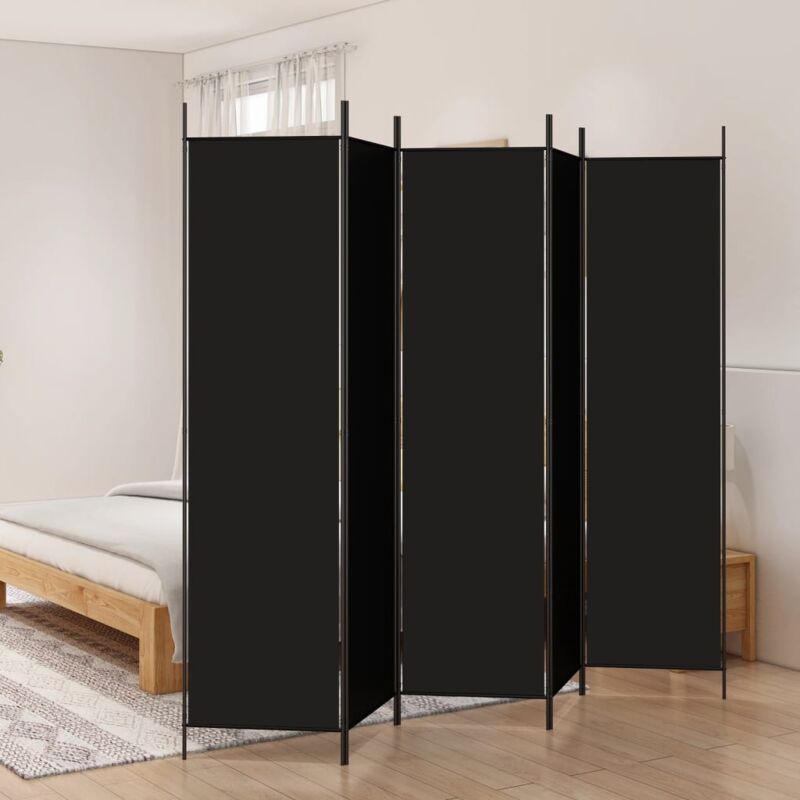 foto del prodotto divisorio 5 pannelli nero 250x200 cm tessuto vidaxl