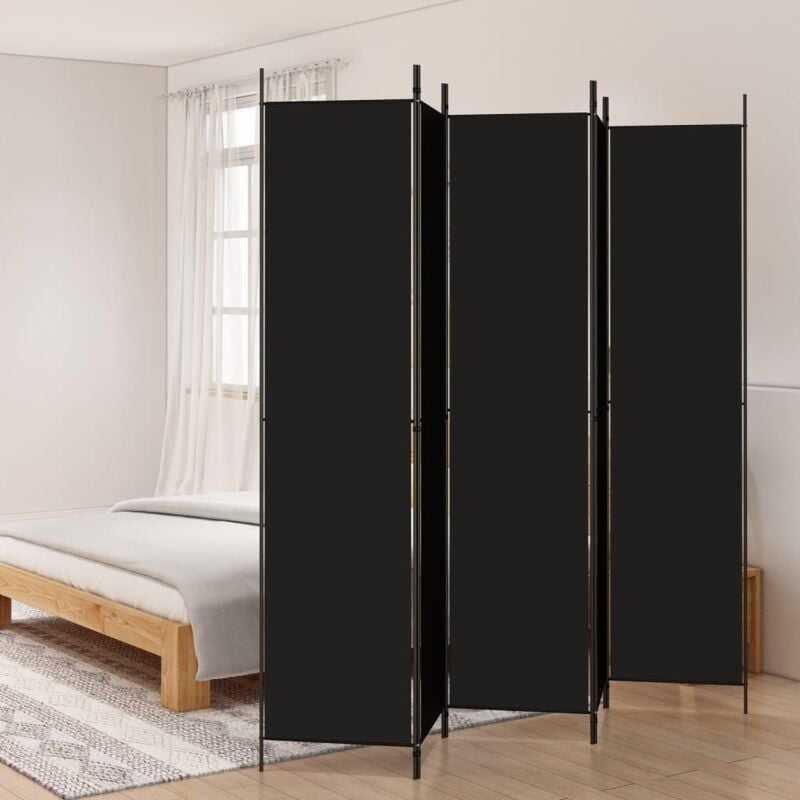 immagine 0 del prodotto divisorio 5 pannelli nero 250x220 cm tessuto vidaxl