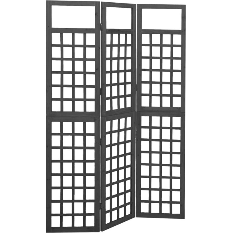 foto del prodotto divisorio a 3 pannelli in legno di abete nero 121x180 cm vidaxl 877173