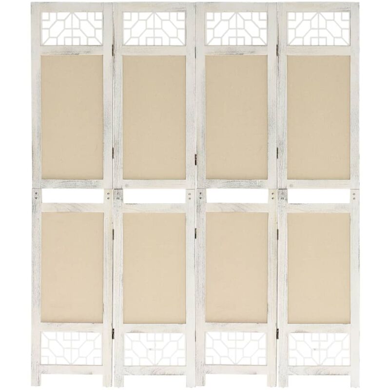 foto del prodotto divisorio a 4 pannelli crema 140x165 cm in tessuto vidaxl 533865