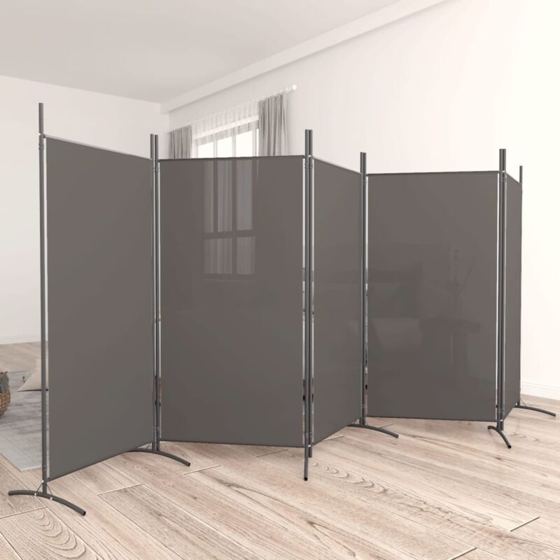 foto del prodotto divisorio a 5 pannelli antracite 433x180 cm tessuto vidaxl