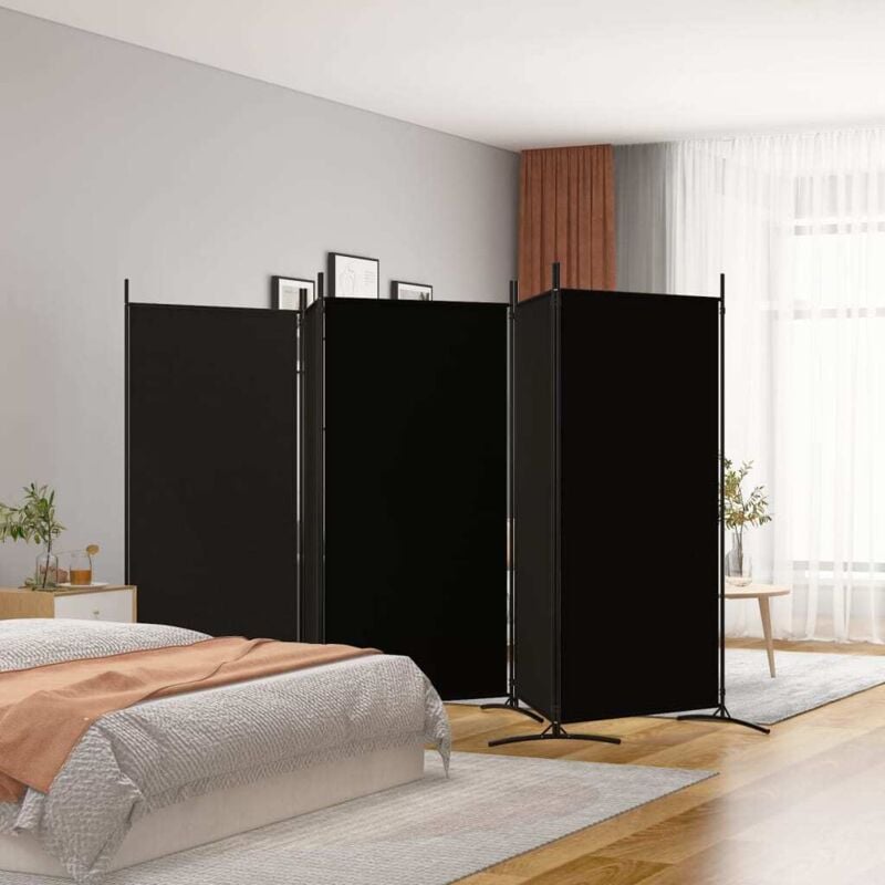 foto del prodotto divisorio a 5 pannelli nero 433x180 cm in tessuto vidaxl