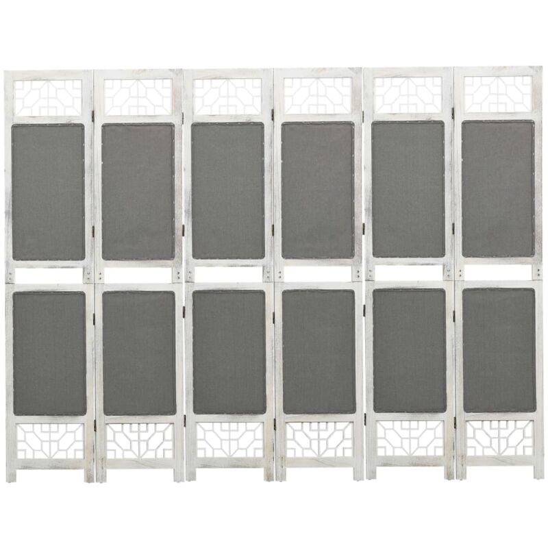 foto del prodotto divisorio a 6 pannelli 210x165cm in tessuto e legno design elegante vari colori colore grigio