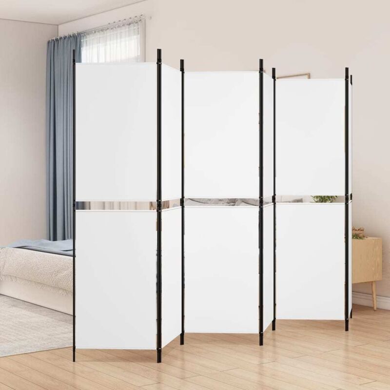 foto del prodotto divisorio a 6 pannelli bianco 300 x 180 cm tessuto vidaxl