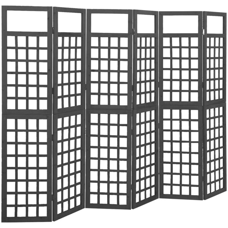 immagine 0 del prodotto divisorio a 6 pannelli in legno di abete nero 242,5x180 cm vidaxl 855923
