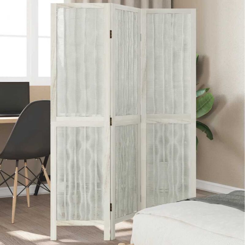 foto del prodotto divisorio ambienti 3pannelli bianco legno massello di paulownia