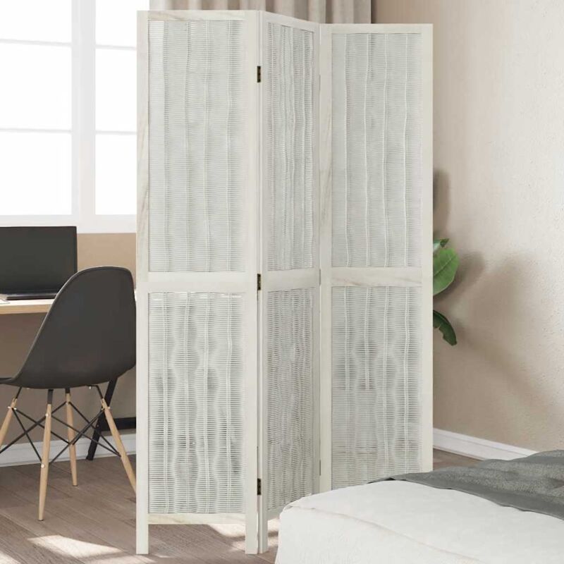 foto del prodotto divisorio ambienti 3pannelli bianco legno massello di paulownia