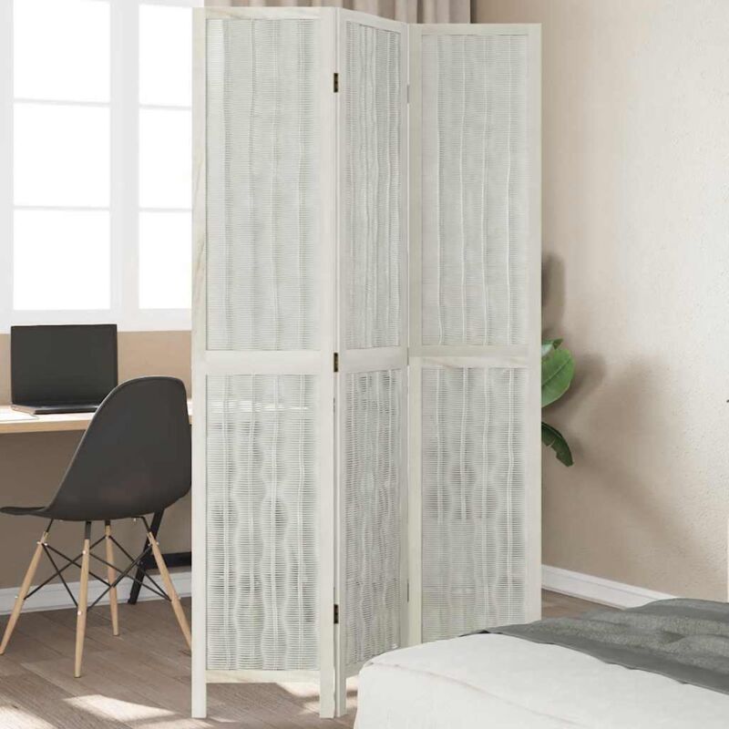 foto del prodotto divisorio ambienti 3pannelli bianco legno massello di paulownia vidaxl
