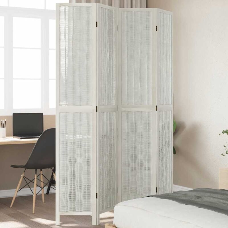 foto del prodotto divisorio ambienti 4pannelli bianco legno massello di paulownia vidaxl 984649