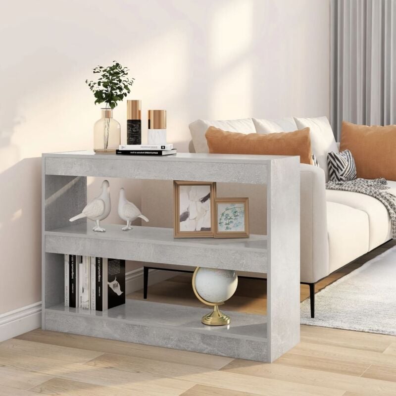foto del prodotto divisorio con 2 ripiani design libreria moderna vari colori disponibili colore cemento