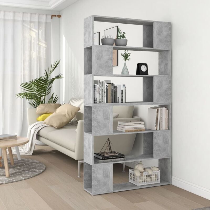 foto del prodotto divisorio con libreria design elegante e classico 6 ripiani vari colori colore cemento