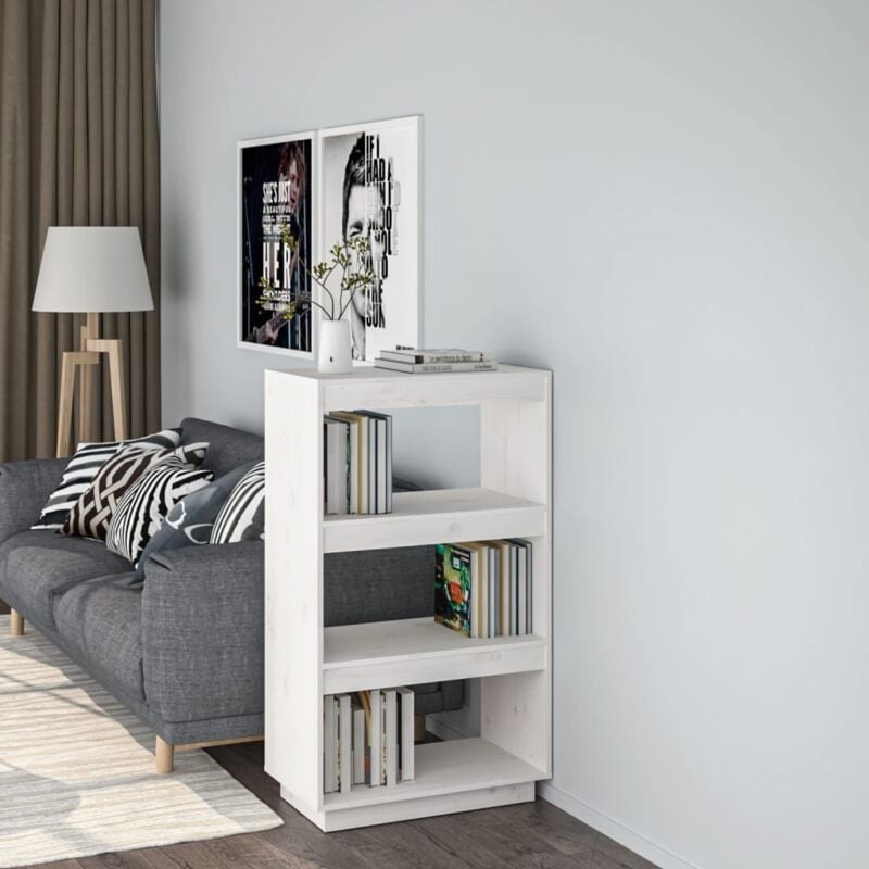 foto del prodotto divisorio libreria 60x35x103cm con 3 ripiani vari colori disponibili in legno colore bianco