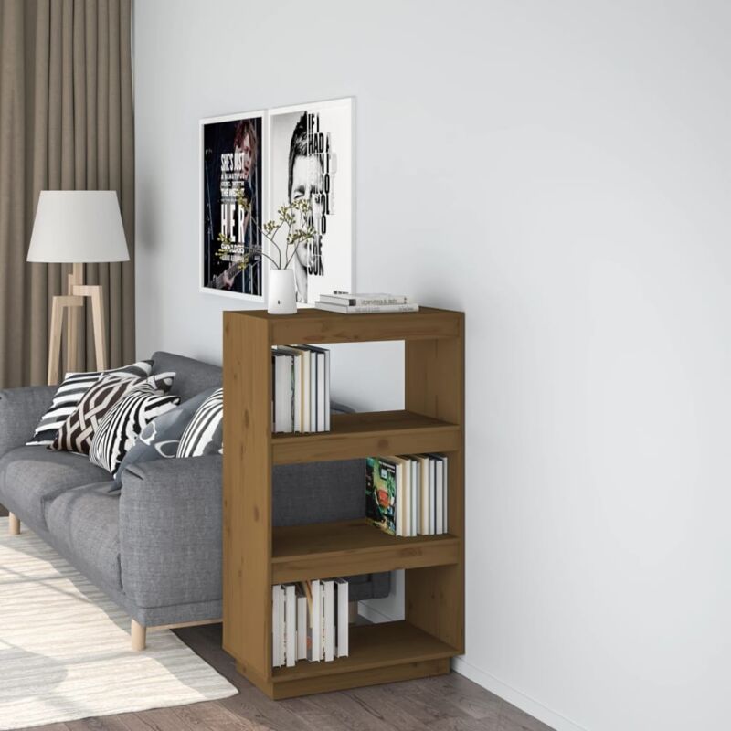foto del prodotto divisorio libreria 60x35x103cm con 3 ripiani vari colori disponibili in legno colore marrone scuro