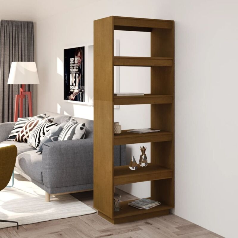 foto del prodotto divisorio libreria 60x35x167cm con 5 ripiani vari colori disponibili in legno colore marrone scuro