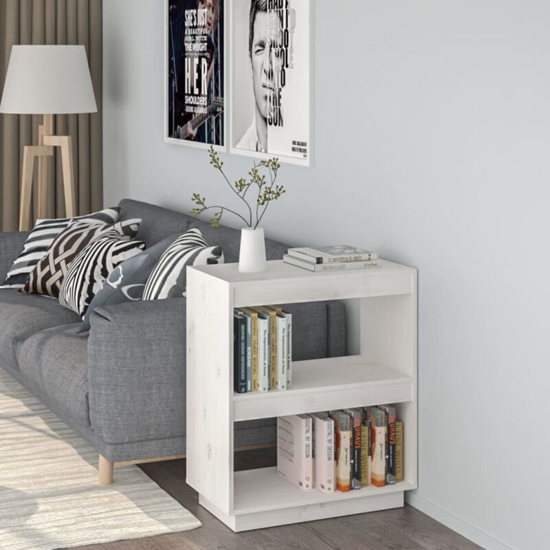 foto del prodotto divisorio libreria 60x35x71cm con 2 ripiani vari colori disponibili in legno colore bianco