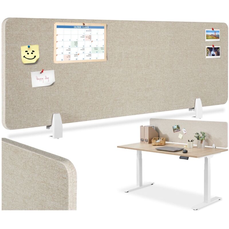 foto del prodotto divisorio scrivania noisy con angoli arrotondati pareti divisorie per interni, isolamento acustico, isolamento acustico divisorio 130 x 40 cm