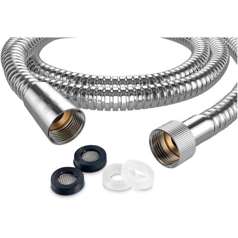 foto del prodotto diy doctor tubo doccia universale da 1.75m x 11mm tubo di ricambio di alta qualit in acciaio inox con 4 rondelle anti attorcigliamento