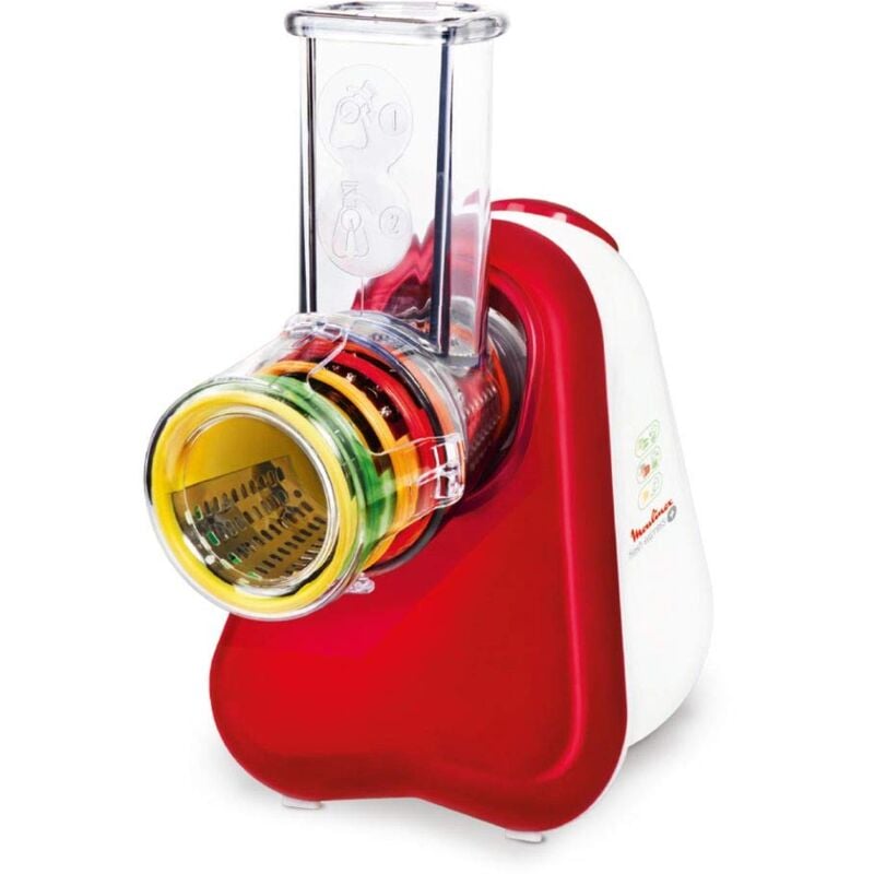 foto del prodotto dj756g15 fresh express plus grattugia elettrica, 5 funzioni rosso, bianco moulinex