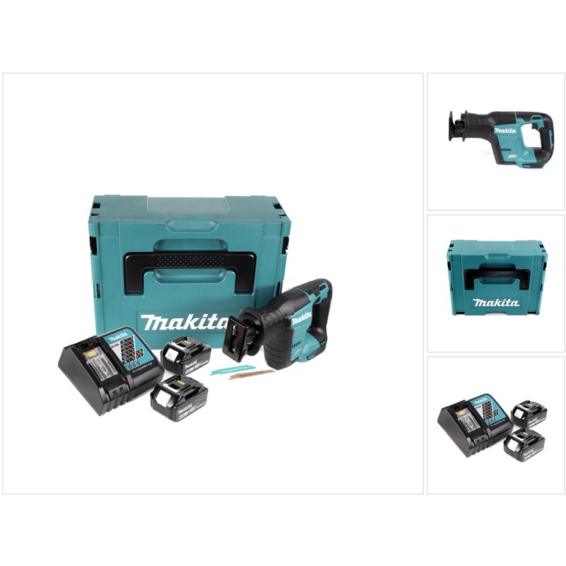 foto del prodotto djr 188 rgj seghetto diritto brushless a batteria 18v in valigetta makpac 2x batterie 6,0 ah caricabatterie makita