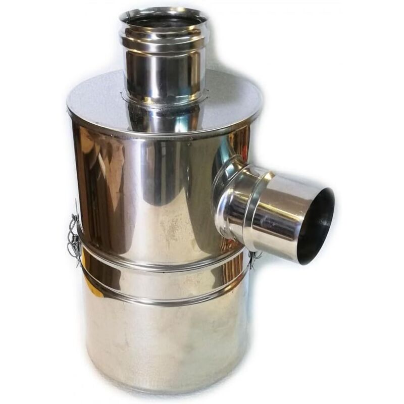 foto del prodotto dk abbattitore di fuliggine ad acqua d100 per stufe pellet in acciaio inox aisi304